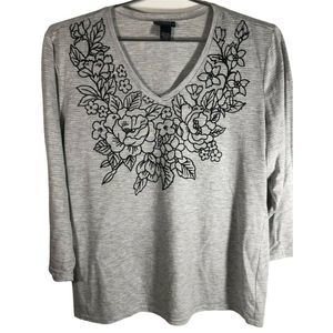 Trilllogy By Morning Sun Womens Blouse Floral